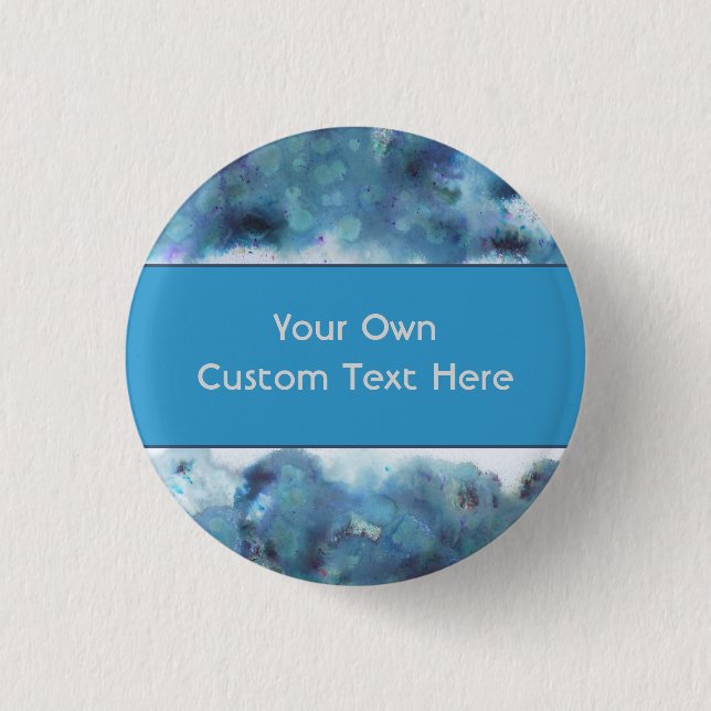 Abstract Design in Blue and Teal. 3 Cm Round Badge (Front)