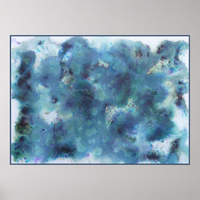 Abstract Design in Blue. Poster (Front)