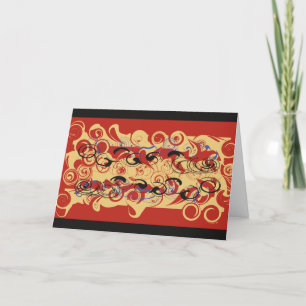 Abstract Design in Red and Tan Announcement