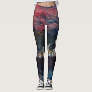 Abstract design, lightening storm at sea leggings