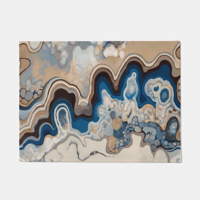 Abstract design, modern painting, waves, lines doormat (Front)