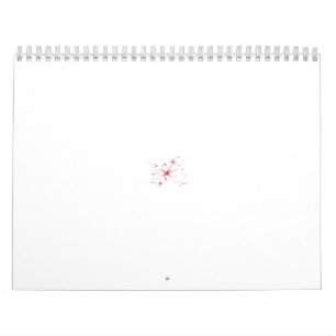 Abstract design of multiple red flower-like shapes calendar