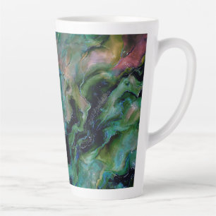 Abstract Design of Swirling Vibrant Colors Latte Mug