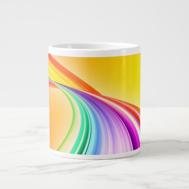 Abstract Design Orange Background Banner Coffee Large Coffee Mug (Front)