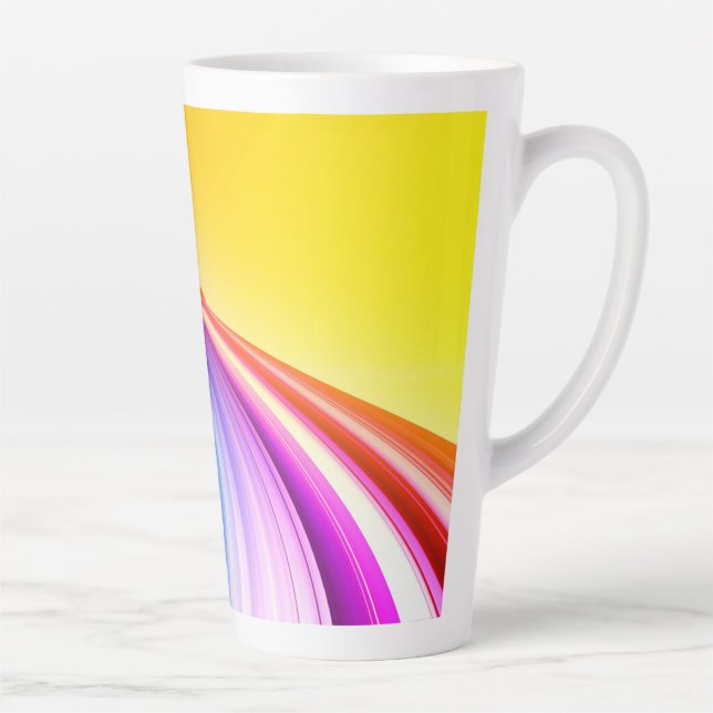 Abstract Design Orange Background Banner Latte Mug (Right)