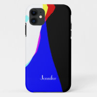 Abstract Design Red Blue White Black