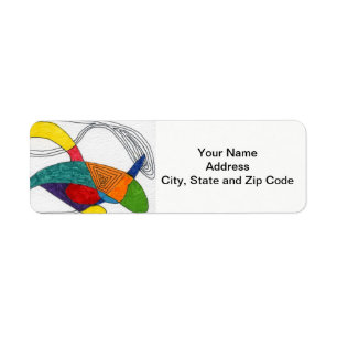 Abstract design return address label, boomerangs. label