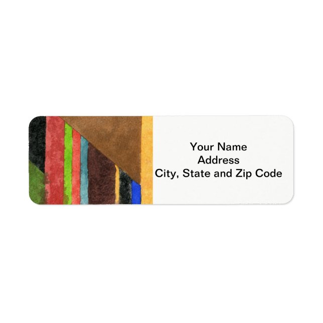 Abstract design return address label, chevrons. label (Front)