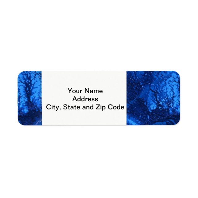 Abstract design return address label, deep waters. label (Front)