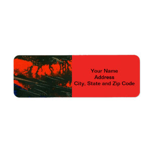 Abstract design return address label, swamp fire. label