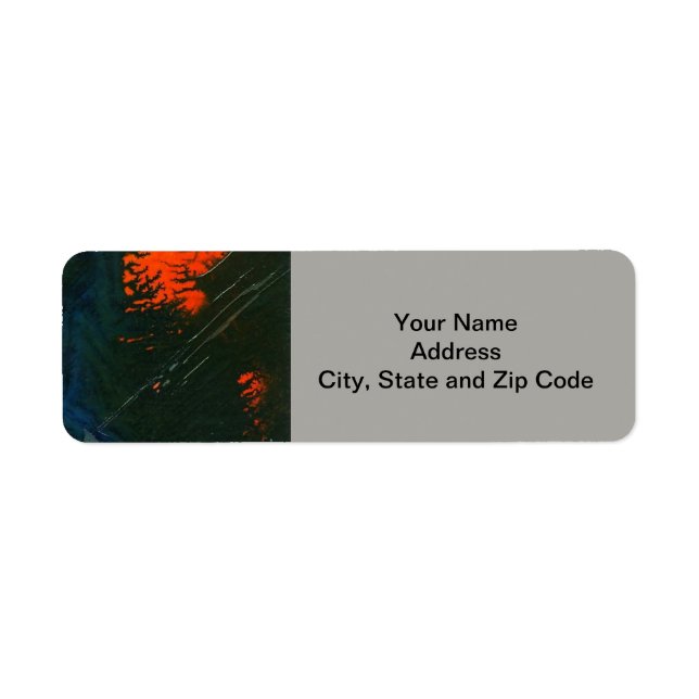 Abstract design return address label, swamp fire. label (Front)