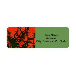 Abstract design return address label, swamp fire. label