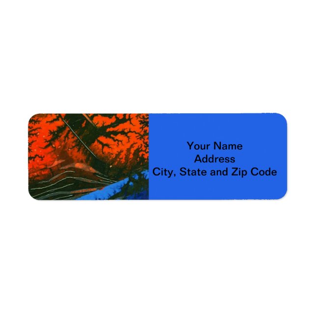 Abstract design return address label, swamp fire. label (Front)