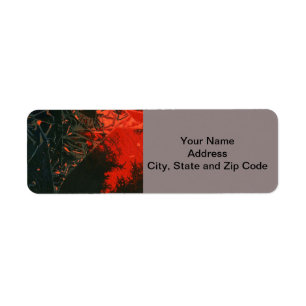 Abstract design return address label, swamp fire. return address label