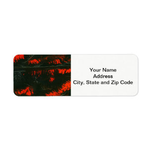 Abstract design return address label, swamp fire. return address label