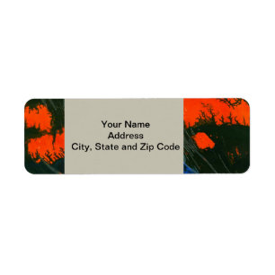 Abstract design return address label, swamp fire. return address label