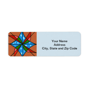 Abstract design return address label, windmills. label