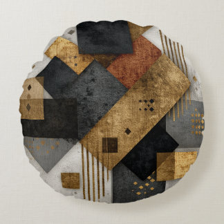 Abstract design round cushion