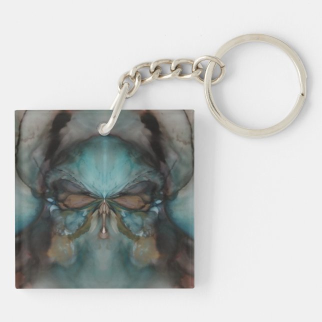 Abstract Design Scary Viking mask Key Ring (Back)