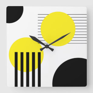 Abstract design square wall clock