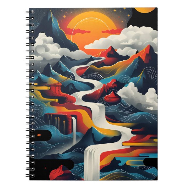 Abstract design, surreal landscape notebook (Front)