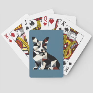 Abstract Design Tricolor Corgi Playing Cards