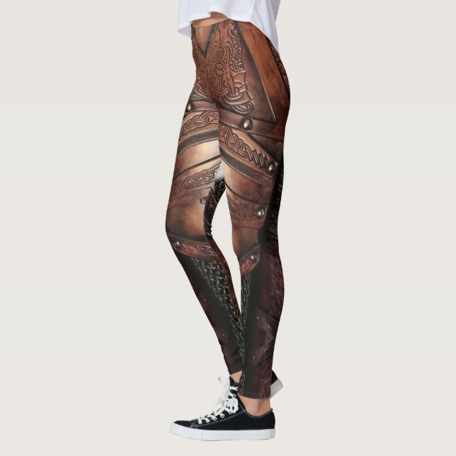 Abstract Design, Viking Leather Chest Armor on Leggings (Left)