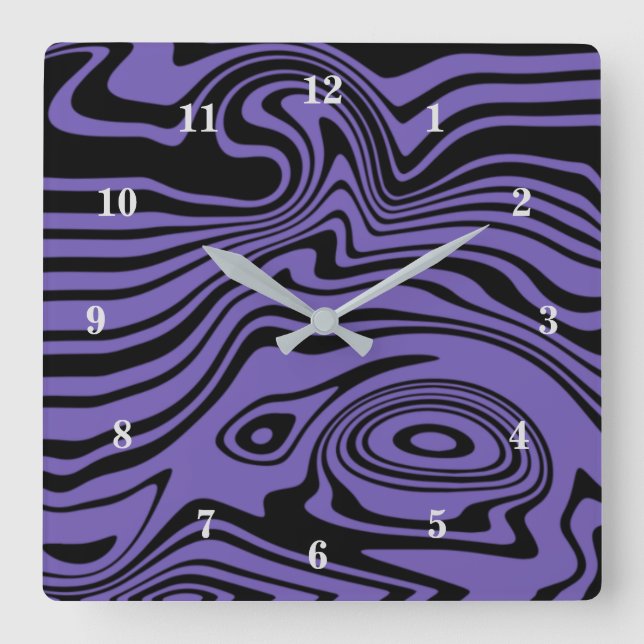 Abstract Design Wall Clock - Custom Color - Purple (Front)