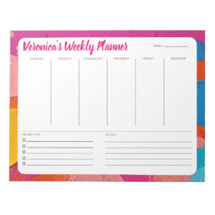 Abstract Design Weekly Planner Personalise Notepad