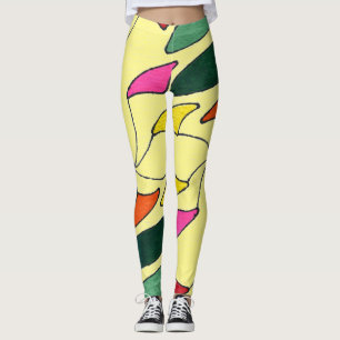 Abstract design, whirl-a-gig with many colours leggings