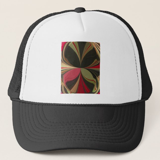 Abstract Design with Flowing Lines Art Print Trucker Hat (Front)