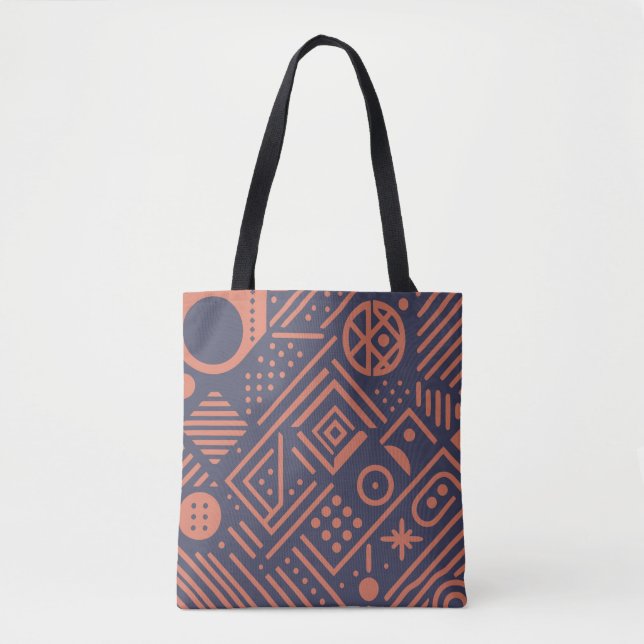Abstract design with geometric shapes tote bag (Front)