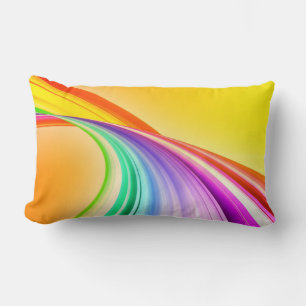 Abstract Design Yellow Orange Background Banner Lumbar Cushion