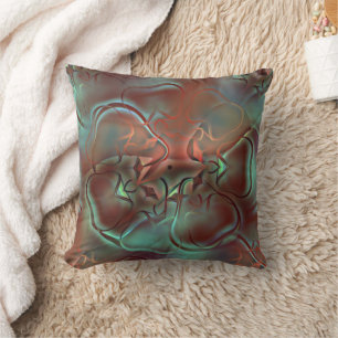 Abstract designs in frosted glass style over brown cushion