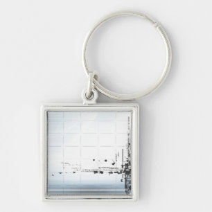 Abstract designs on grid key ring