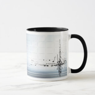 Abstract designs on grid mug