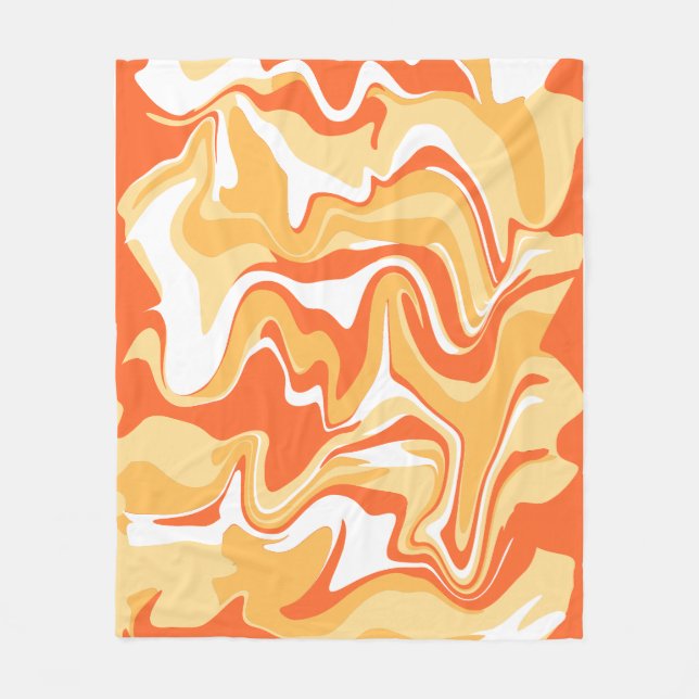 Abstract Dessert Tones Inspired Organic Flow Fleece Blanket (Front)