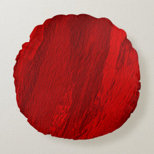 Abstract diagonal shades of red design round cushion