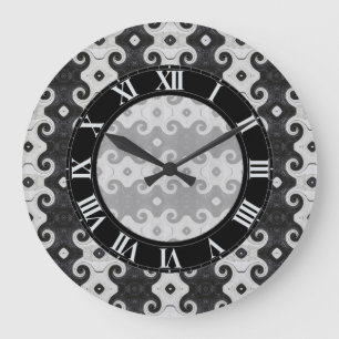 Abstract Diamond Eye Curls Pattern Wall Clock