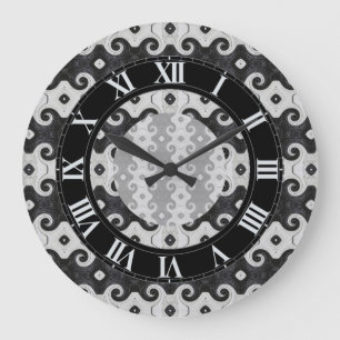 Abstract Diamond Eye Curls Pattern Wall Clock 2