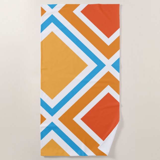 Abstract diamond geometrical beach towel (Front)