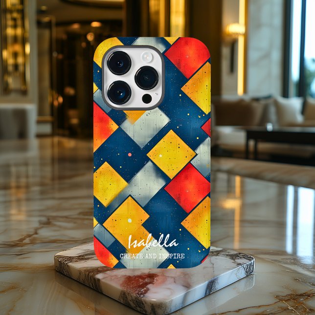 Abstract Diamond Pattern Design customisable iPhone Case (Creator Uploaded)
