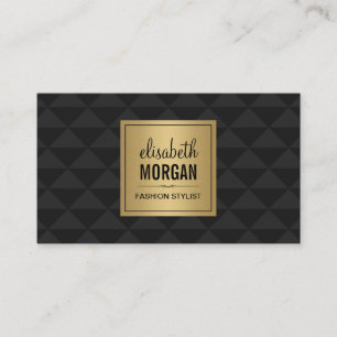 Abstract Diamond Style - Elegant Luxury Black Gold Business Card