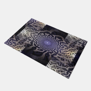 Abstract Digital Art - Decor black violet Doormat