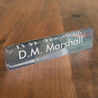 Abstract Digital Art Desk Name Plate Template