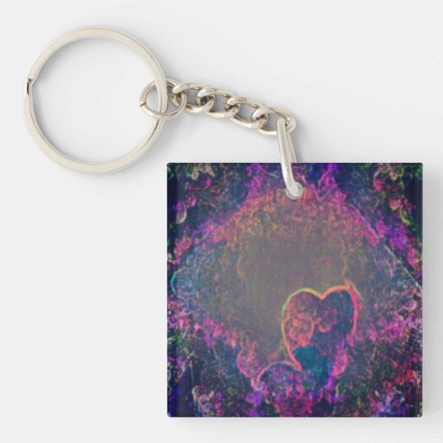 Abstract digital art key ring (Front)