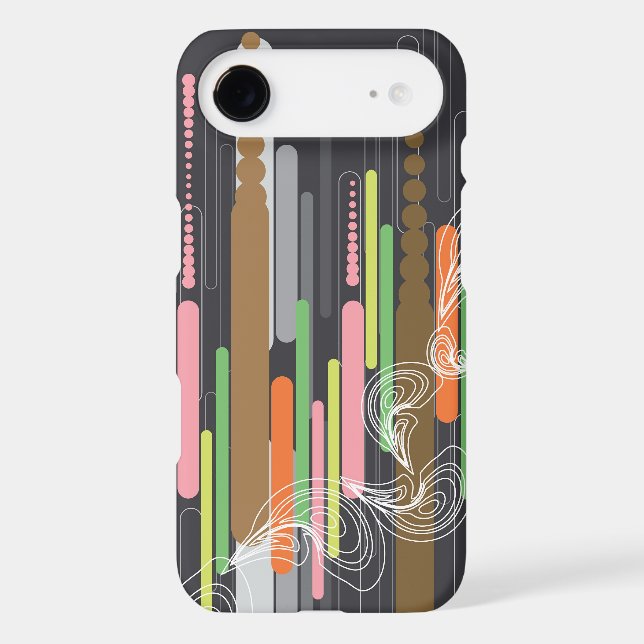 Abstract Digital Art Stripes & Swirls Phone Case (Back)