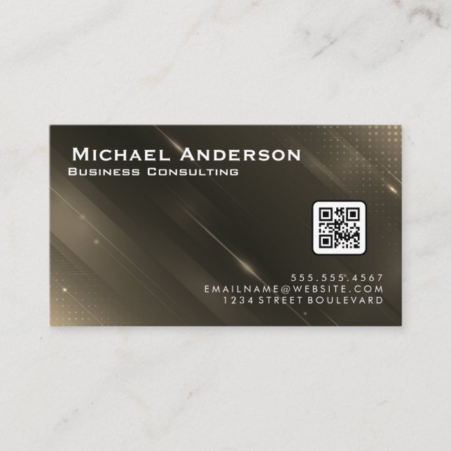 Abstract Digital Background | QR Code Business Card (Front)