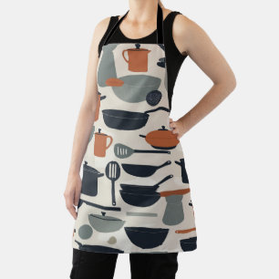 Abstract digital collage of culinary elements apron