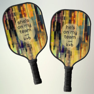Abstract Digital Custom Name Couple Gift Pickleball Paddle